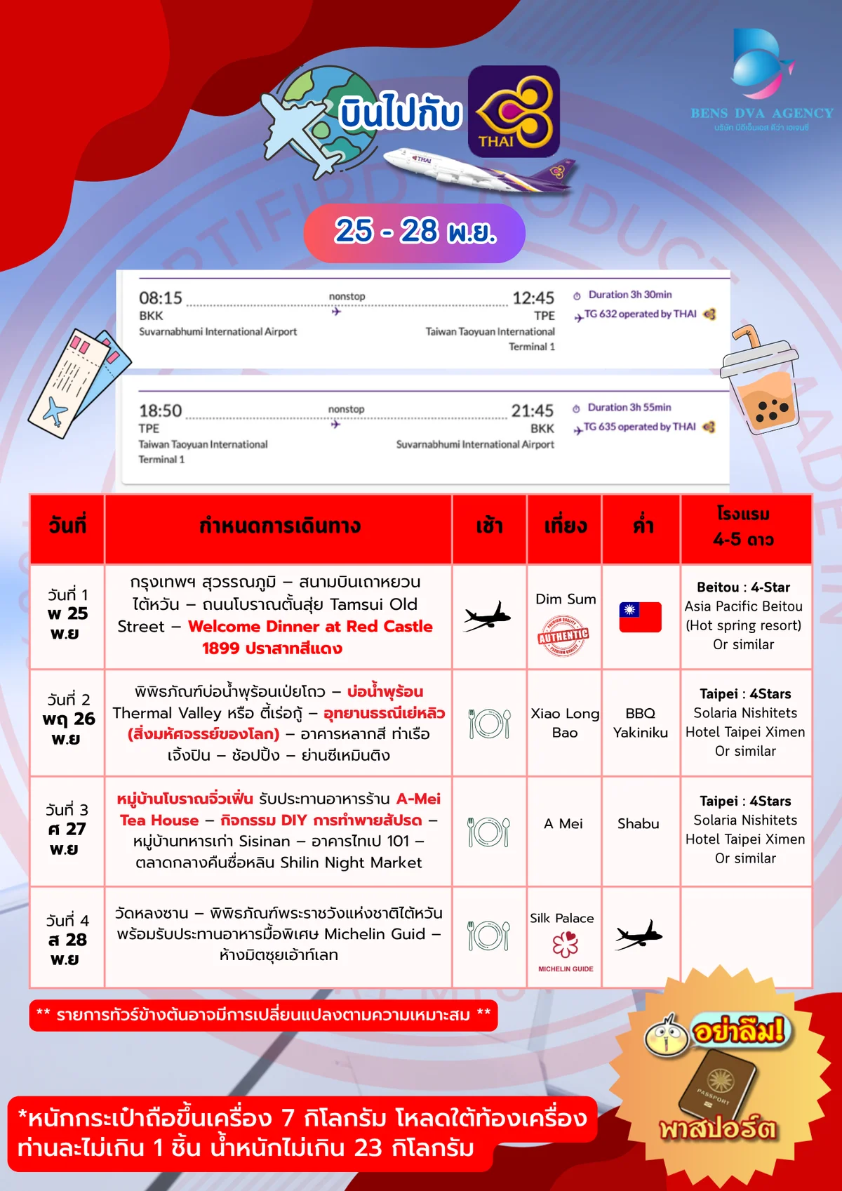 ทัวร์ไต้หวัน 4 วัน 3 คืน ไทเป จิ่วเฟิ่น น้ำพุร้อนเป๋ยโถว อุทยานธรณีเย่หลิว บินตรงการบินไทย — หน้า 3